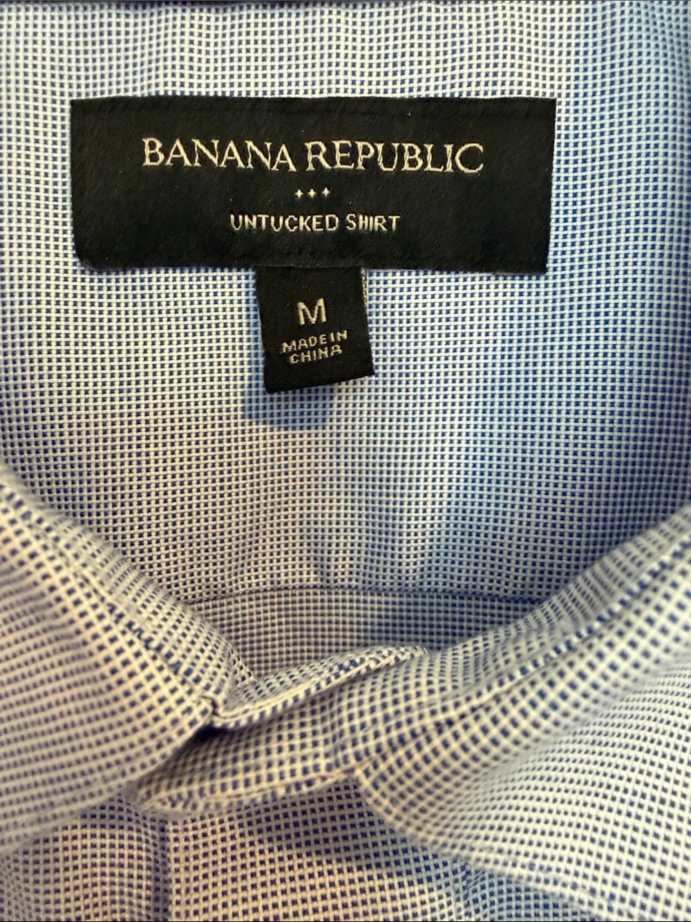 Banana Republic untucked shirt Light Blue Long-Sleeve Dress Shirt 100% cotton